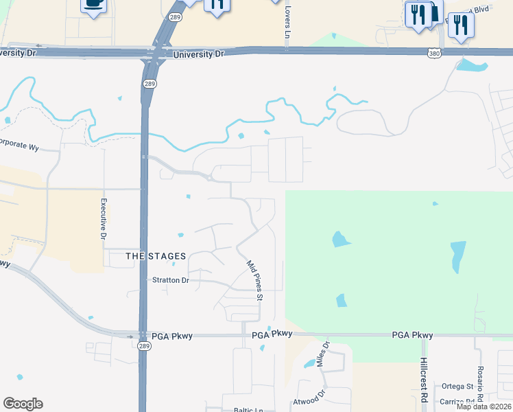 map of restaurants, bars, coffee shops, grocery stores, and more near 9793 Summit Hills Drive in Frisco