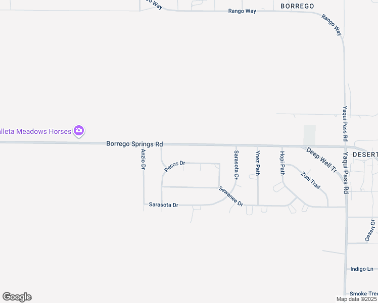 map of restaurants, bars, coffee shops, grocery stores, and more near Borrego Springs Road in Borrego Springs