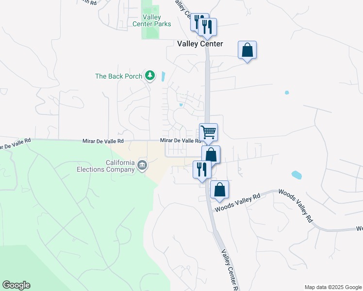 map of restaurants, bars, coffee shops, grocery stores, and more near 13678 Gray Hawk Way in Valley Center