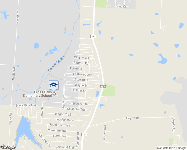 map of restaurants, bars, coffee shops, grocery stores, and more near 9200 Eastwood Avenue in Aubrey