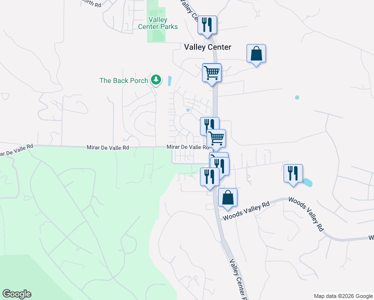 map of restaurants, bars, coffee shops, grocery stores, and more near 13662 Gray Hawk Way in Valley Center