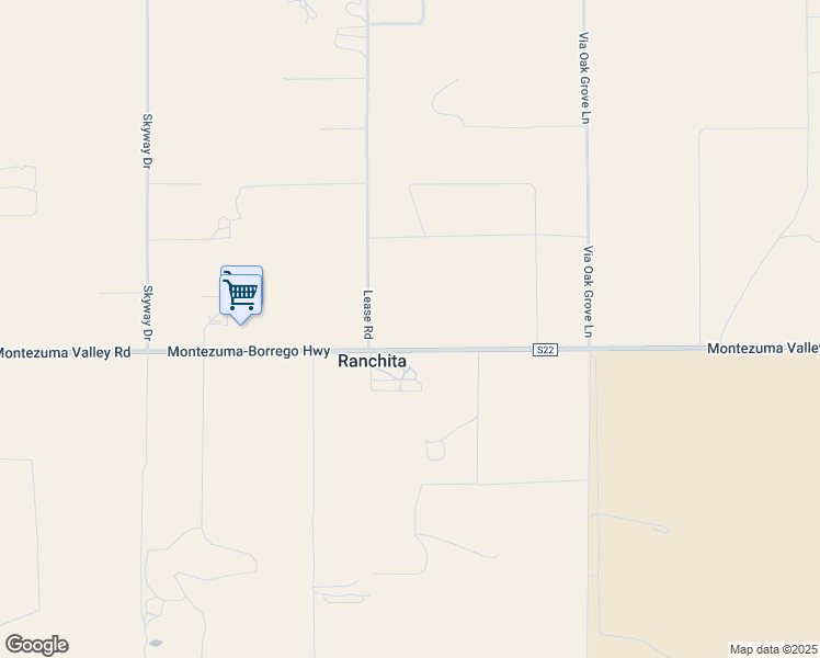 map of restaurants, bars, coffee shops, grocery stores, and more near 37852 Montezuma Valley Road in Ranchita