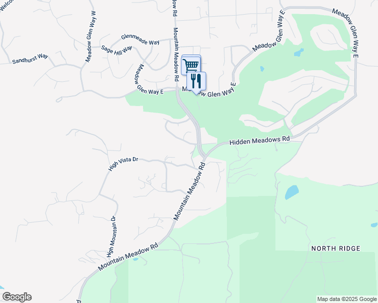 map of restaurants, bars, coffee shops, grocery stores, and more near 10240 Oak Spur Way in Escondido
