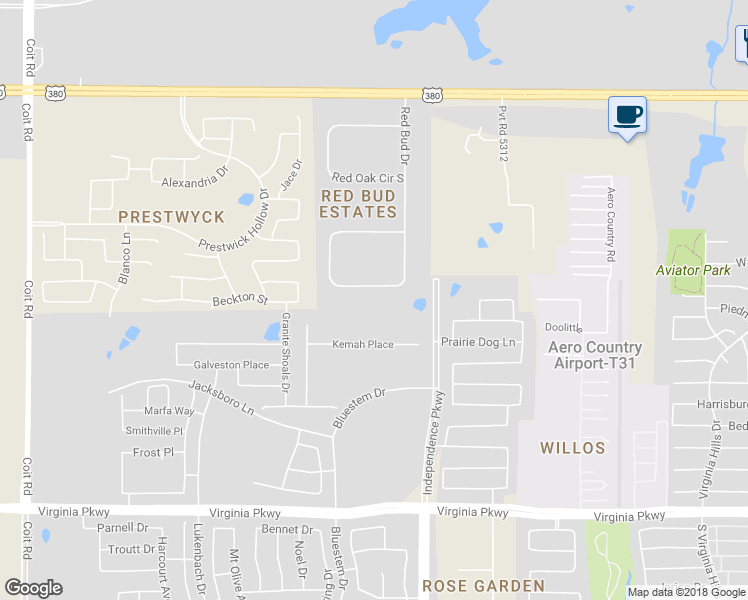 map of restaurants, bars, coffee shops, grocery stores, and more near 14080 Red Wood Cir S in McKinney