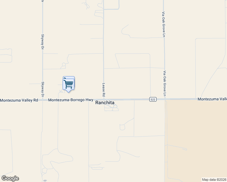 map of restaurants, bars, coffee shops, grocery stores, and more near 37852 Montezuma Valley Road in Ranchita