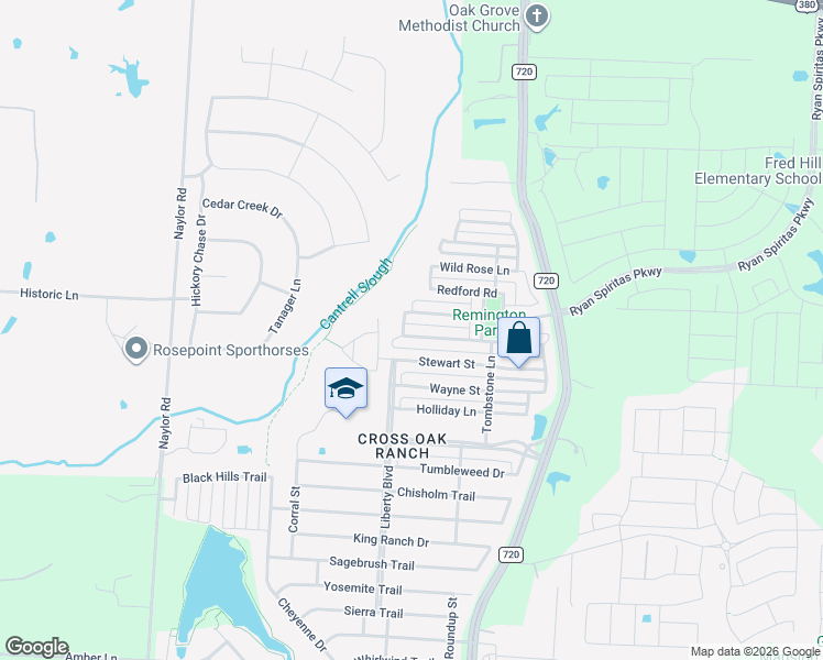 map of restaurants, bars, coffee shops, grocery stores, and more near 8815 Eastwood Avenue in Cross Roads