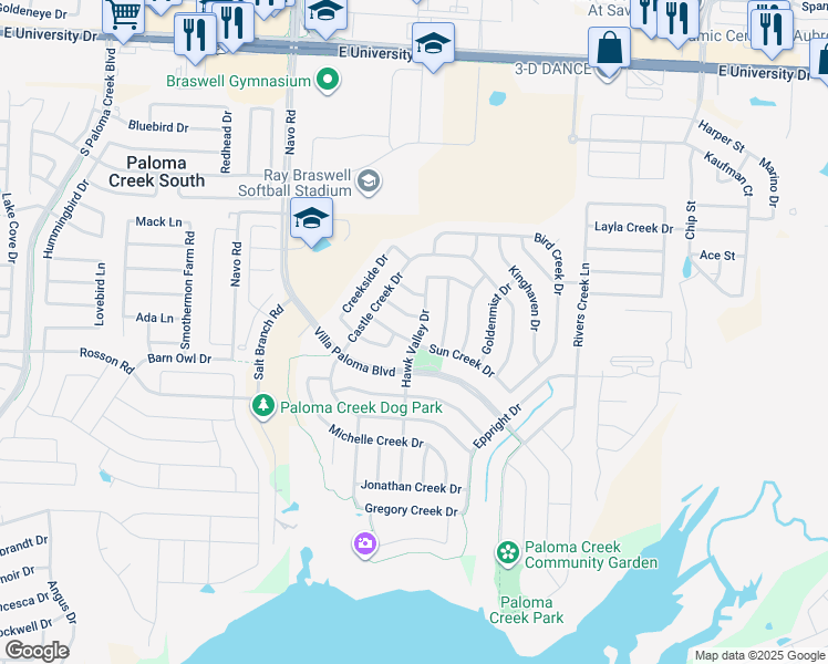 map of restaurants, bars, coffee shops, grocery stores, and more near 912 Hawk Valley in Little Elm
