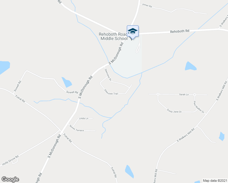 map of restaurants, bars, coffee shops, grocery stores, and more near 217 Glenview Trail in Griffin