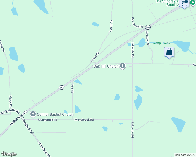 map of restaurants, bars, coffee shops, grocery stores, and more near 2476 Williamson Zebulon Road in Williamson