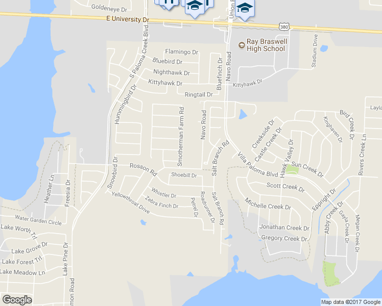 map of restaurants, bars, coffee shops, grocery stores, and more near 190 Navo Road in Little Elm