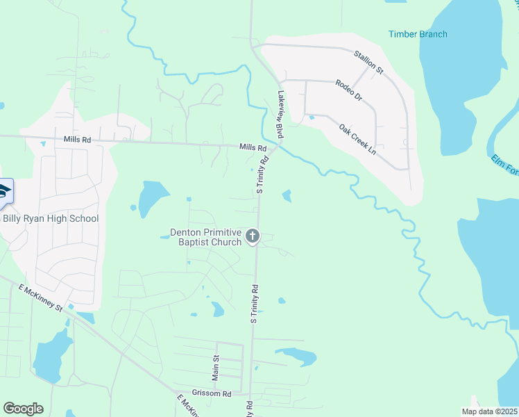 map of restaurants, bars, coffee shops, grocery stores, and more near 316 South Trinity Road in Denton