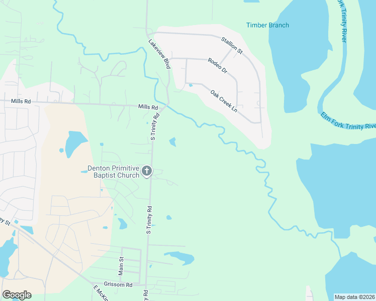 map of restaurants, bars, coffee shops, grocery stores, and more near 275 North Trinity Road in Denton