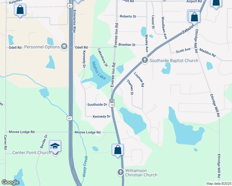map of restaurants, bars, coffee shops, grocery stores, and more near 1374 Zebulon Road in Griffin