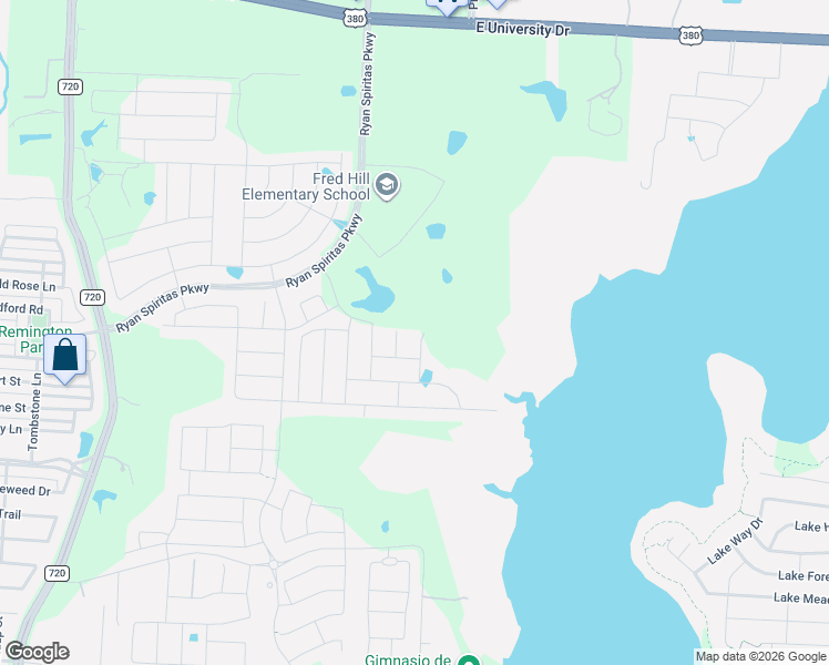map of restaurants, bars, coffee shops, grocery stores, and more near 635 Lloyd's Road in Denton County