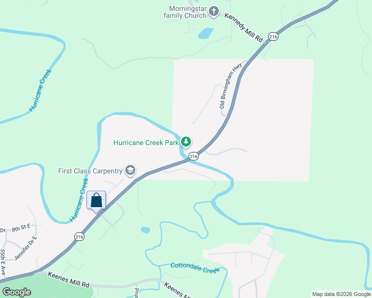 map of restaurants, bars, coffee shops, grocery stores, and more near 12800-12834 Old Birmingham Highway in Tuscaloosa
