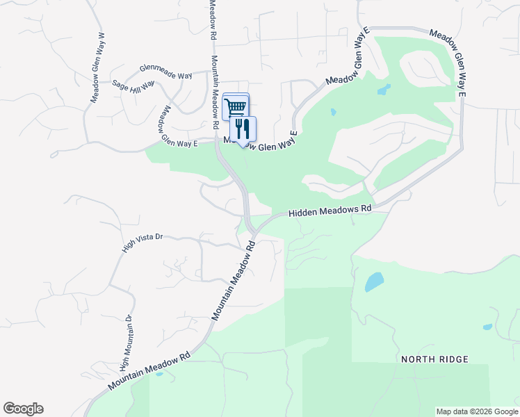 map of restaurants, bars, coffee shops, grocery stores, and more near 10205 Hidden Meadows Road in Escondido