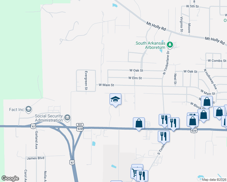 map of restaurants, bars, coffee shops, grocery stores, and more near 2311 West Pathway Street in El Dorado