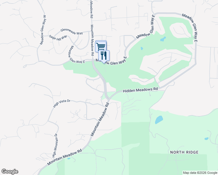 map of restaurants, bars, coffee shops, grocery stores, and more near 27725 Mountain Meadow Road in Escondido