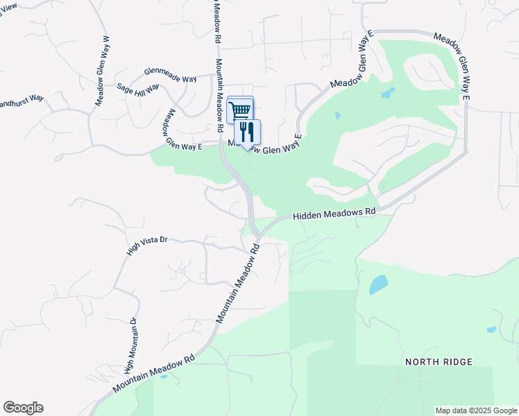 map of restaurants, bars, coffee shops, grocery stores, and more near 10205 Hidden Meadows Road in Escondido