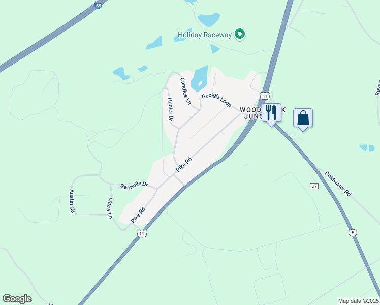 map of restaurants, bars, coffee shops, grocery stores, and more near 336 Pike Road in Woodstock