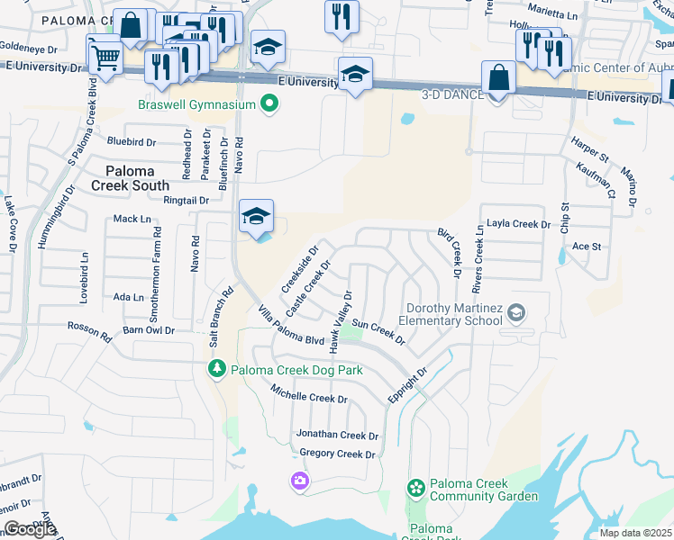 map of restaurants, bars, coffee shops, grocery stores, and more near 2109 Carrie Creek Drive in Little Elm