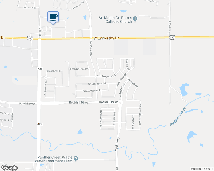 map of restaurants, bars, coffee shops, grocery stores, and more near 2169 Snapdragon Road in Frisco