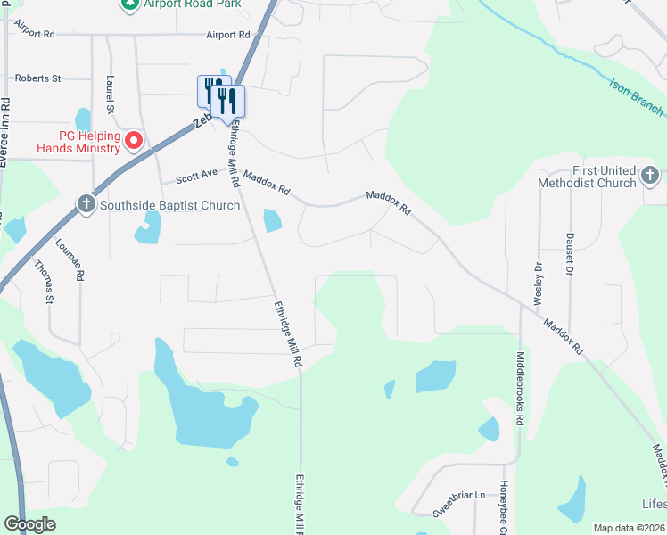 map of restaurants, bars, coffee shops, grocery stores, and more near 125 McKinley Drive in Griffin