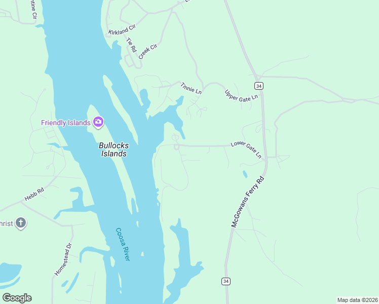map of restaurants, bars, coffee shops, grocery stores, and more near 425 Lower Gate Lane in Childersburg