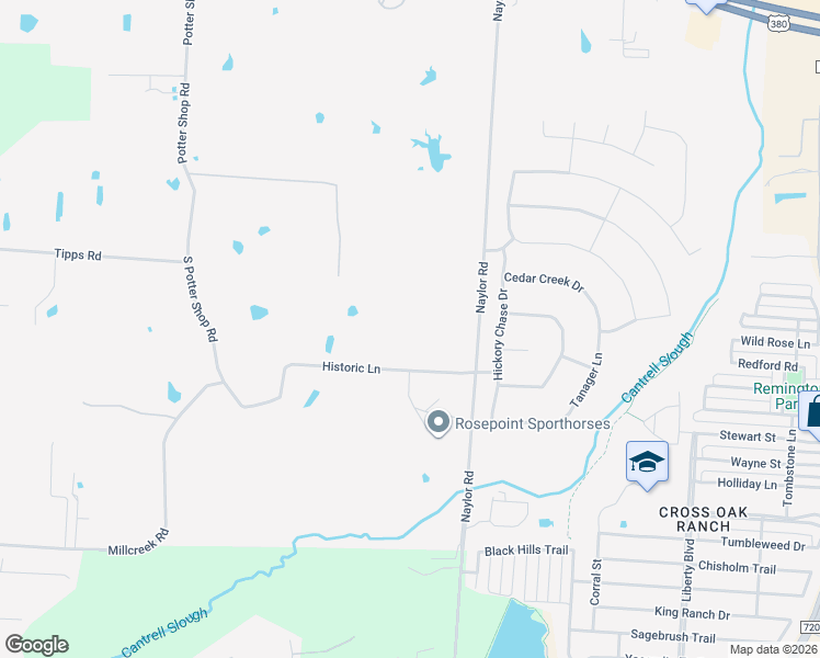 map of restaurants, bars, coffee shops, grocery stores, and more near 4000 Historic Lane in Cross Roads