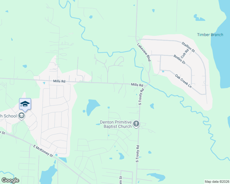 map of restaurants, bars, coffee shops, grocery stores, and more near 5842 Mills Road in Denton