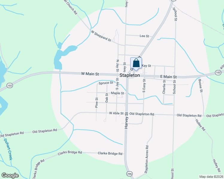 map of restaurants, bars, coffee shops, grocery stores, and more near 208 South Jay Street in Stapleton
