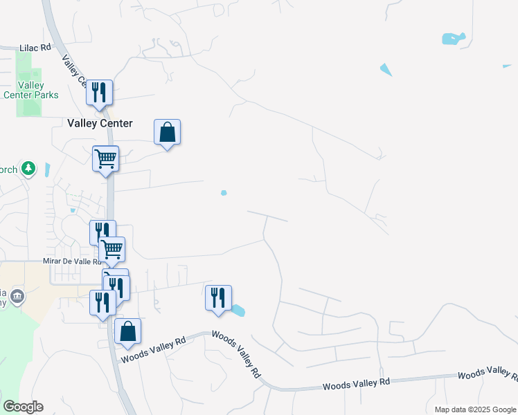 map of restaurants, bars, coffee shops, grocery stores, and more near 14128 Winged Foot Circle in Valley Center