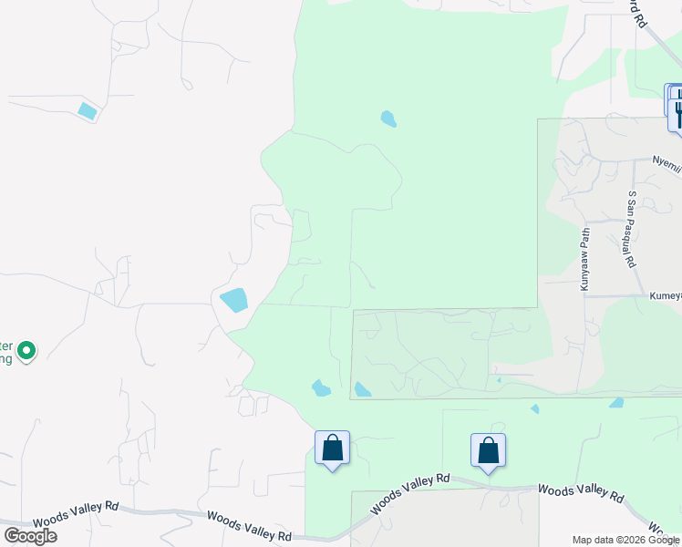 map of restaurants, bars, coffee shops, grocery stores, and more near 27575 Cool Water Ranch Road in Valley Center