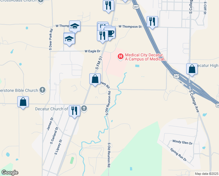 map of restaurants, bars, coffee shops, grocery stores, and more near 301 Bennett Road in Decatur