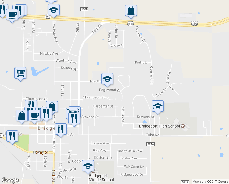 map of restaurants, bars, coffee shops, grocery stores, and more near 2006 Edgewood Dr in Bridgeport