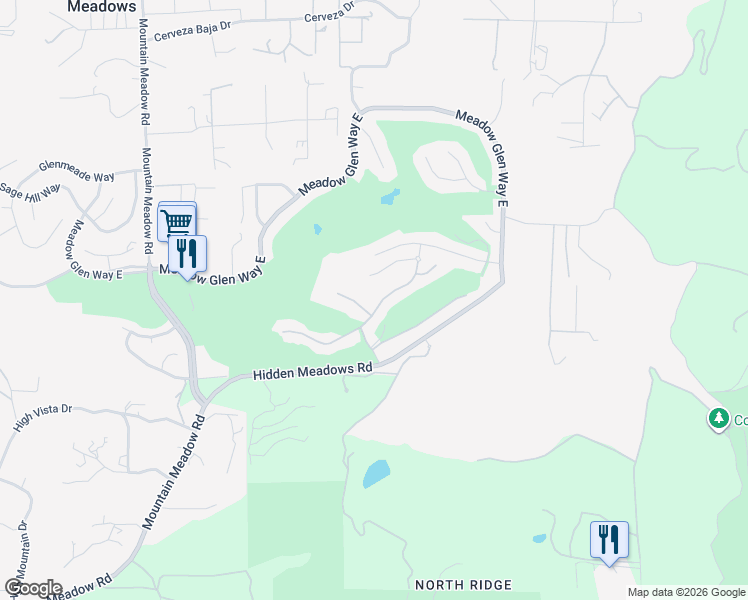 map of restaurants, bars, coffee shops, grocery stores, and more near 10528 Pinion Trail in Escondido