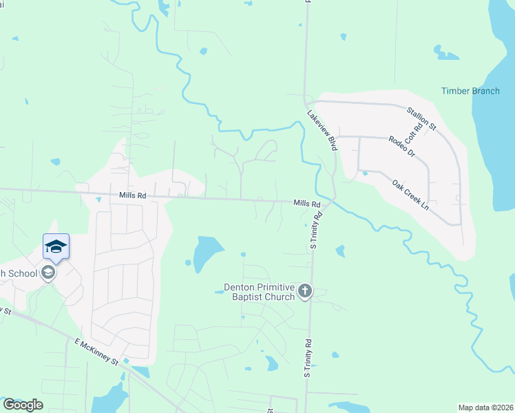 map of restaurants, bars, coffee shops, grocery stores, and more near 5842 Mills Road in Denton