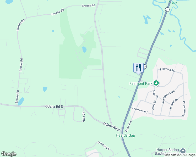 map of restaurants, bars, coffee shops, grocery stores, and more near 45 Stone Ridge Drive in Sylacauga