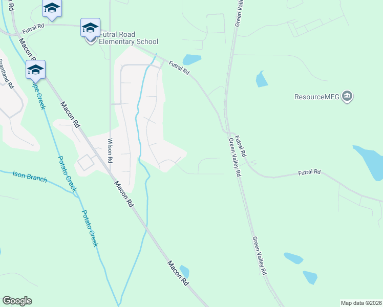 map of restaurants, bars, coffee shops, grocery stores, and more near 612 Futral Road in Griffin