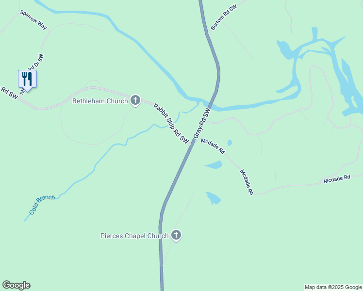 map of restaurants, bars, coffee shops, grocery stores, and more near 567 Rabbit Skip Road Southwest in Eatonton