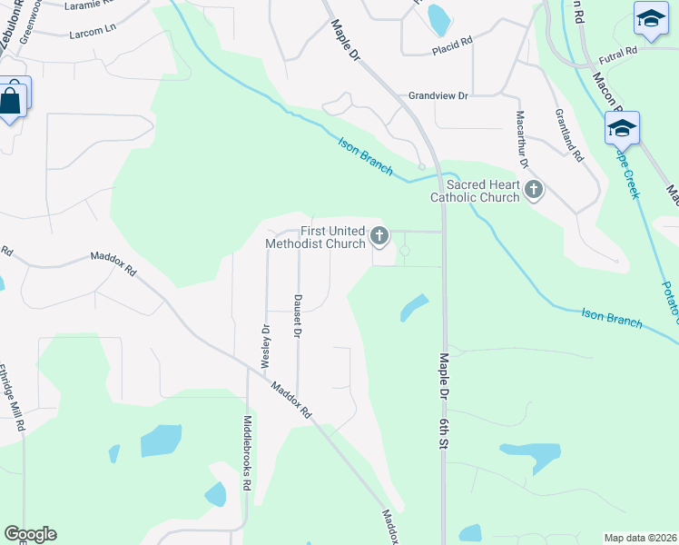 map of restaurants, bars, coffee shops, grocery stores, and more near 1412 Rainbow Circle in Griffin
