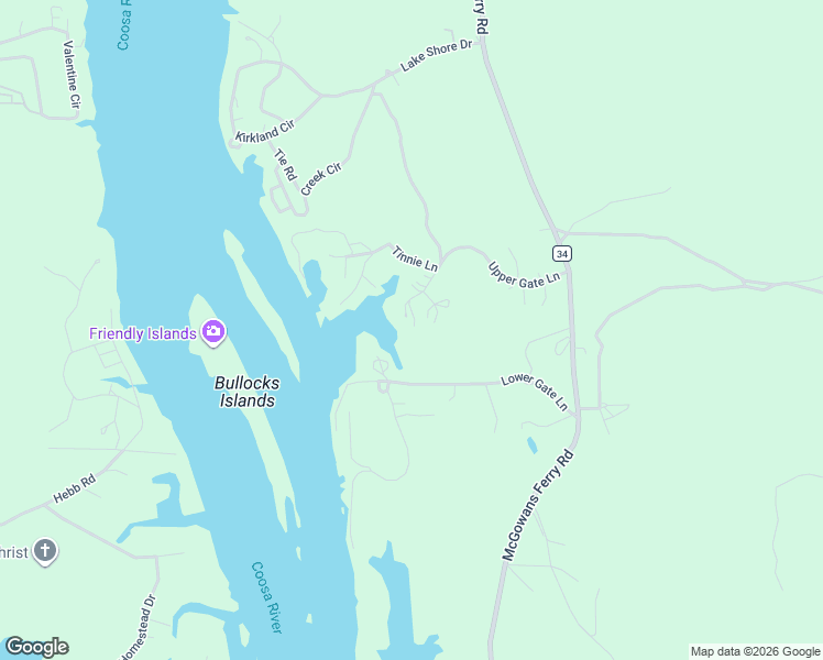 map of restaurants, bars, coffee shops, grocery stores, and more near 75 Paul Lane in Childersburg