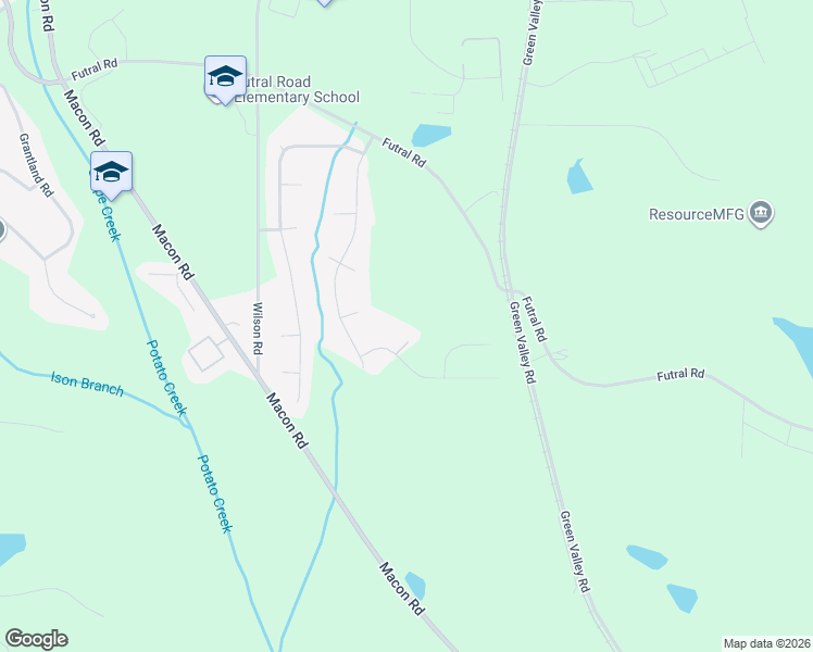 map of restaurants, bars, coffee shops, grocery stores, and more near 612 Futral Road in Griffin