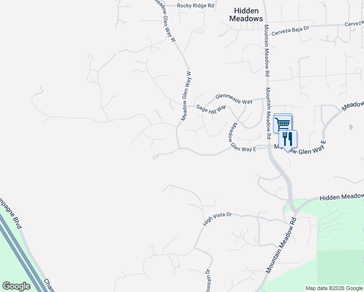 map of restaurants, bars, coffee shops, grocery stores, and more near 28314 Meadow Glen Way West in Escondido