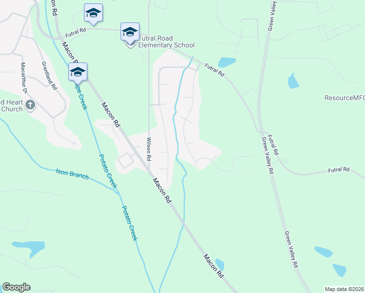 map of restaurants, bars, coffee shops, grocery stores, and more near 331 Stonewood in Griffin