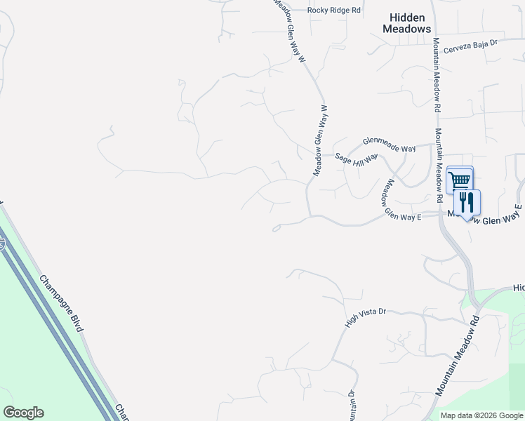 map of restaurants, bars, coffee shops, grocery stores, and more near 9617 Galatea Lane in Escondido