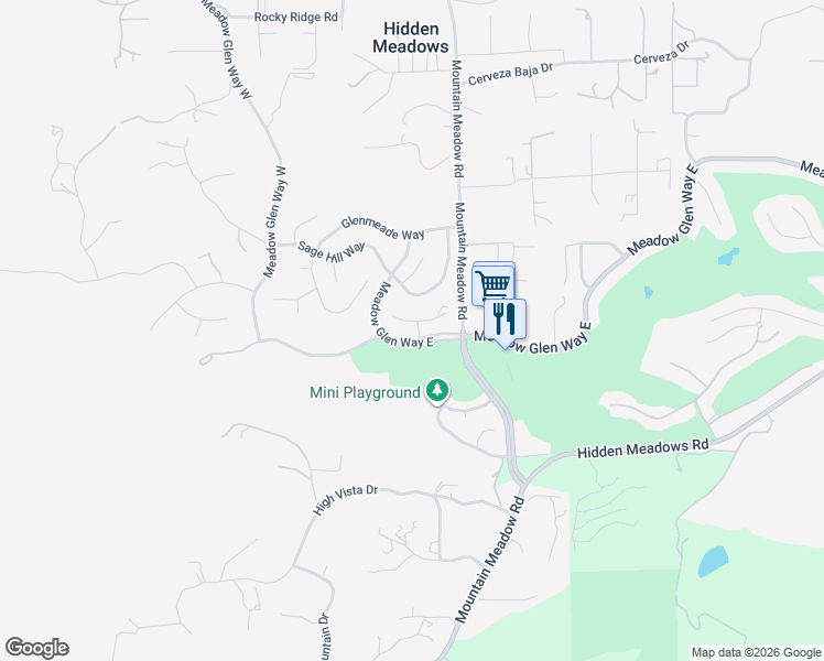 map of restaurants, bars, coffee shops, grocery stores, and more near 28004 Lake Meadow Drive in Escondido
