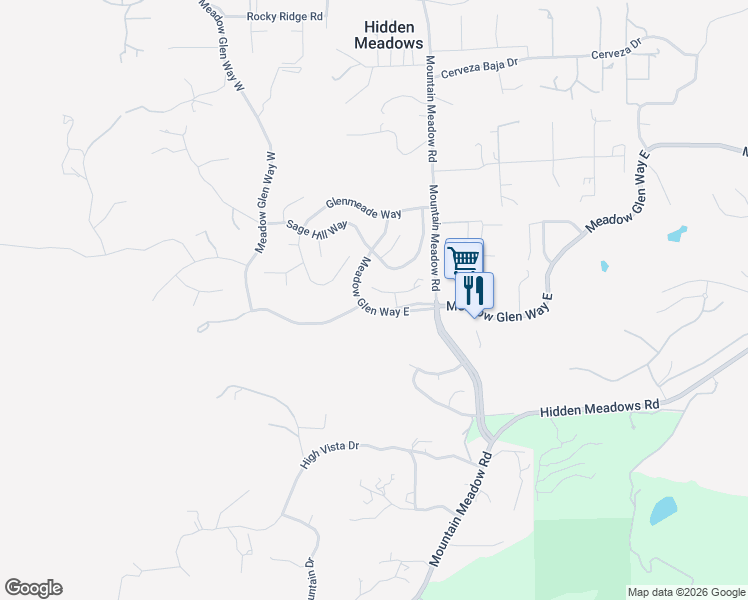 map of restaurants, bars, coffee shops, grocery stores, and more near 10119 Lake Meadow Lane in Escondido