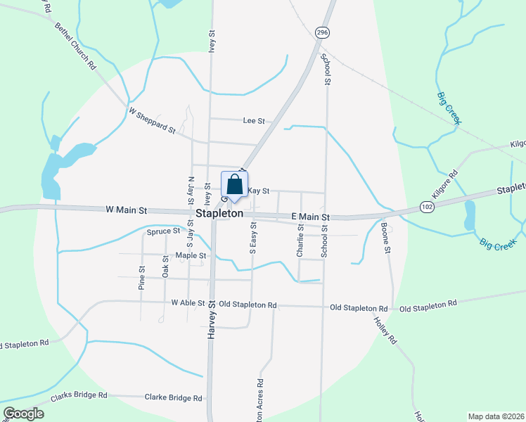 map of restaurants, bars, coffee shops, grocery stores, and more near 331 East Main Street in Stapleton