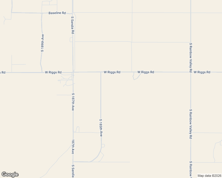 map of restaurants, bars, coffee shops, grocery stores, and more near 18335 West Riggs Road in Buckeye